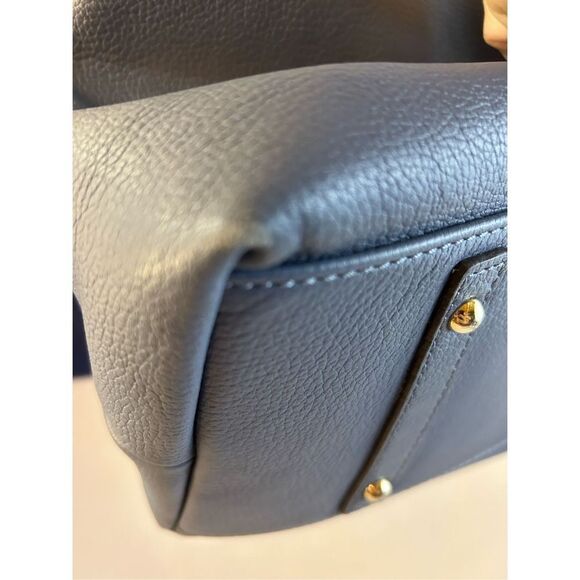 Dooney & Bourke Belvedere & Dust bag gold hook blue leather shoulder bag purse ( - Picture 5 of 16